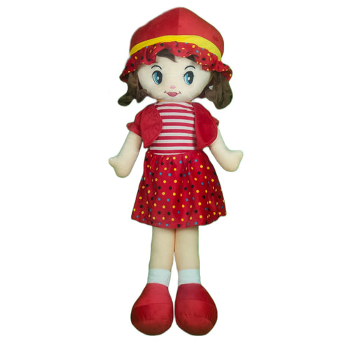 Play Hour Winky Rag Doll Plush Soft Toy Wearing Red Dress