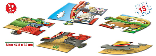 Frank Tractor Shaped Floor Puzzle - 15 Pieces